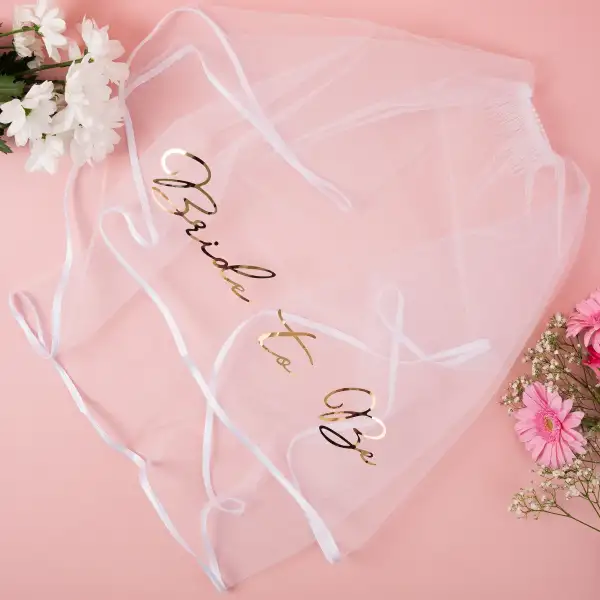 Bride To Be Gold Hen Party Veil