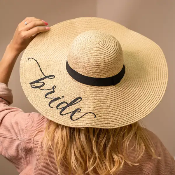 Bride Embroidered Sun Hat