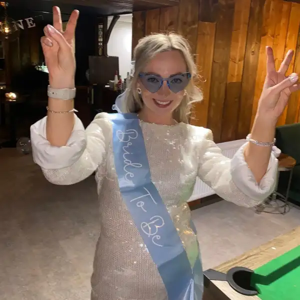 Blue Satin Bride To Be Sash - Image 2