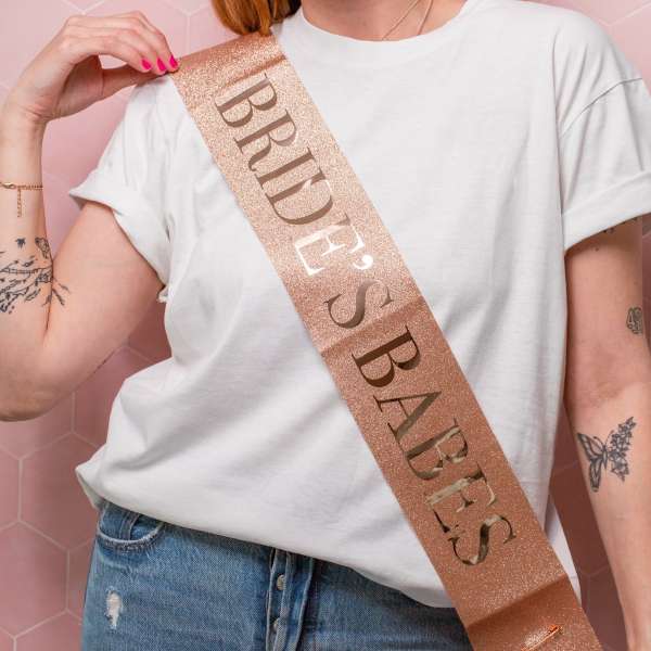 Bride's Babes Rose Gold Glitter Sash